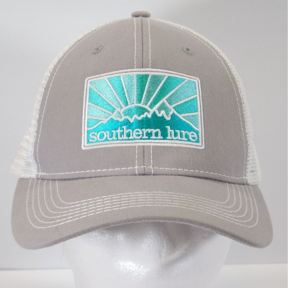 Southern Lure Fishing Cap Gray White Snapback‎ Hat